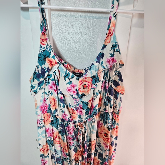 Torrid Floral Ruffle Maxi Dress Size 2 - Picture 2 of 8